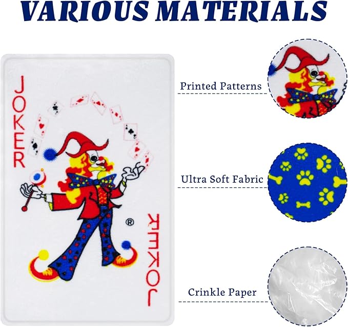 MAOOOOB 15PCS Funny Poker Dog Toys- Plush Interactive Toys with Crinkle Paper for Small, Medium Puppies- Fun Novelty Play- Cool Stuffed Gifts for Dog Birthday(Black)