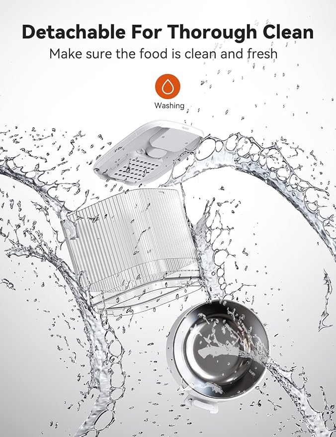 WOPET Automatic Cat Feeder, 5G WiFi Automatic Dog Feeder with APP Control for Remote Feeding, Cat Food Dispenser with Low Food Sensor and Voice Recorder,Up to 10 Meals Per Day for Cats and Dogs