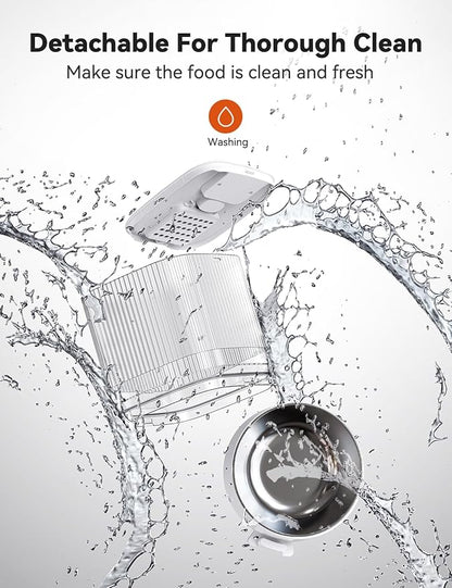 WOPET Automatic Cat Feeder, 5G WiFi Automatic Dog Feeder with APP Control for Remote Feeding, Cat Food Dispenser with Low Food Sensor and Voice Recorder,Up to 10 Meals Per Day for Cats and Dogs