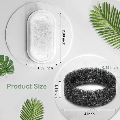 Cat Water Fountain Filters, Compatible with Stainless Steel Pet Fountain Replacement Filters for Cat Fountain (4 Filters& 4 Sponges)