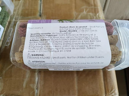 ERKOON Timothy Hay Sticks,Rabbit Chew Toys for Teeth Natural Molar Sticks Rabbits Treats for Bunnies, Chinchilla Guinea Pigs, Gerbil, Hamster (25 Pcs)