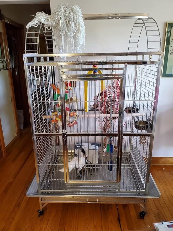 BMWPET SUS201 Stainless Steel PLAYTOP Style Bird CAGE Parrot CAGE 40"X30"X70"