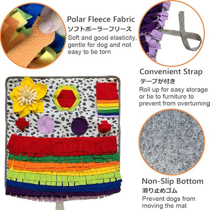 SCHITEC Snuffle Mat for Dogs, Nosework Feeding Blanket Sniffing Pad for Interactive Games, Foraging Puzzle Enrichment Toys for Large Small Medium Pets