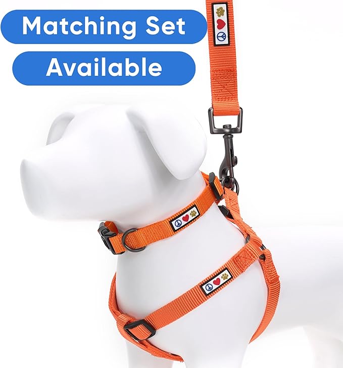 Pawtitas Personalized Dog & Puppy Harness Small Orange Custom ID Tag Adjustable No Pull Vest