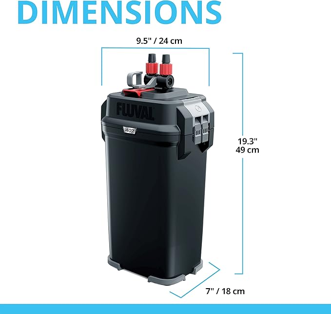 Fluval 407 Perfomance Canister Filter - For Aquariums Up To 100 Gallons - Aquarium Canister Filter