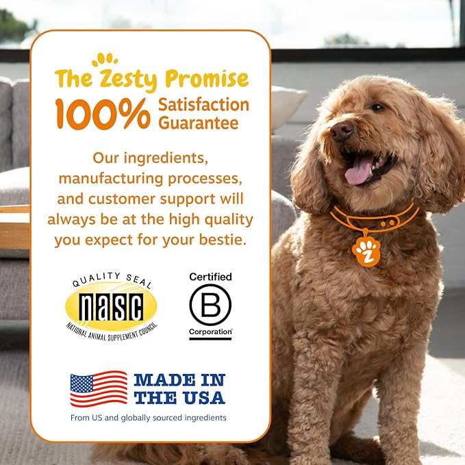 Zesty Paws Probiotics for Dogs, Digestive Enzymes Gut Flora, Digestive Health, Diarrhea & Bowel Support, DE111, Dog Probiotics Soft Chew for Pet Immune System, Chicken, 50 Ct
