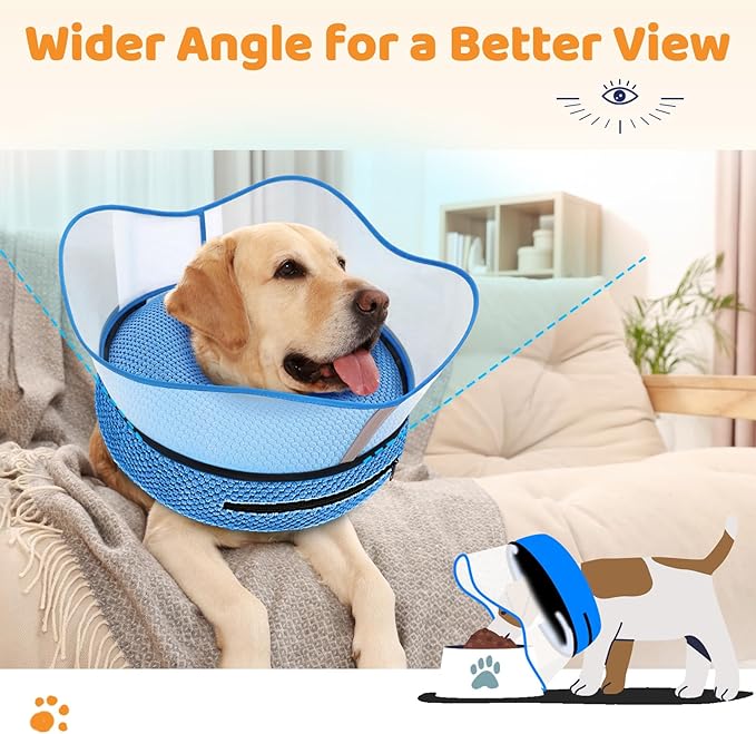 Supet Raised Inflatable Dog Cone Alternative Collars for After Surgery, Dog Donut Collar After Surgery, Soft Pet Cone for Small Medium Large Dogs to Stop Licking