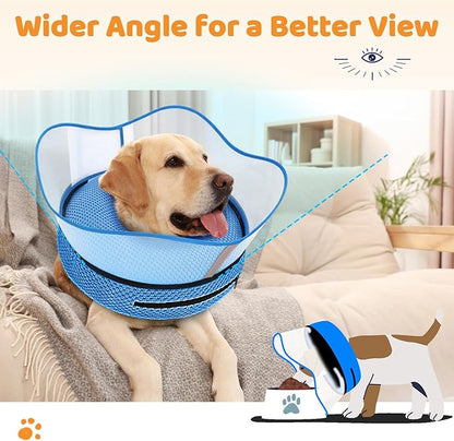 Supet Raised Inflatable Dog Cone Alternative Collars for After Surgery, Dog Donut Collar After Surgery, Soft Pet Cone for Small Medium Large Dogs to Stop Licking