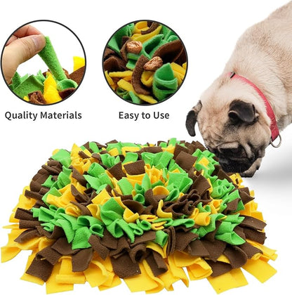 LIVEKEY Pet Snuffle Mat for Dogs, Dog Feeding Mat, Nosework Training Mats for Foraging Instinct Interactive Puzzle Toys (Yellow&Brown&Green)