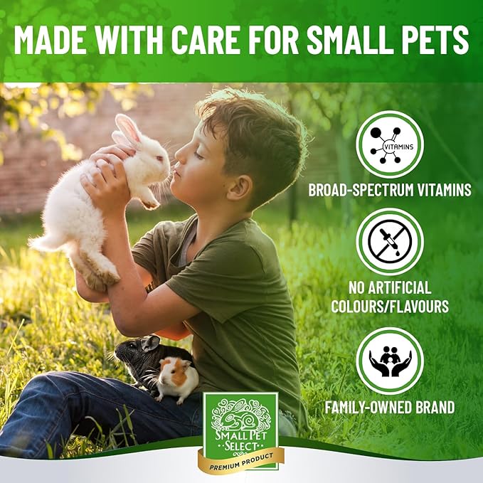 Small Pet Select - Select Care Multivitamin Support Supplement, Natural High Fiber Timothy Hay Based Treats for Rabbits, Guinea Pigs, Hamsters, Other Small Animals, 4.2 oz
