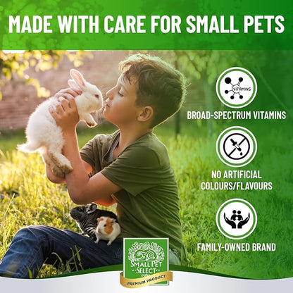 Small Pet Select - Select Care Multivitamin Support Supplement, Natural High Fiber Timothy Hay Based Treats for Rabbits, Guinea Pigs, Hamsters, Other Small Animals, 4.2 oz