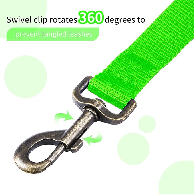 HIKISS Long Dog Leash Obedience Recall Training Agility Lead with Thickening Material for Large Dog - 15ft 20ft 30ft 50ft 100ft Training Leash(Green 15ft)