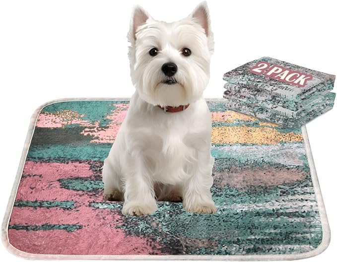 Qeils Washable Pee Pads for Dogs, 2 Pack Reusable Puppy Pads 18"x24" Super Absorbent Leakproof Dog Training Pads, Non-Slip Potty Pads for Crate, Floor, Couch, Whelping Pads Litter Mat Puppy Supplies