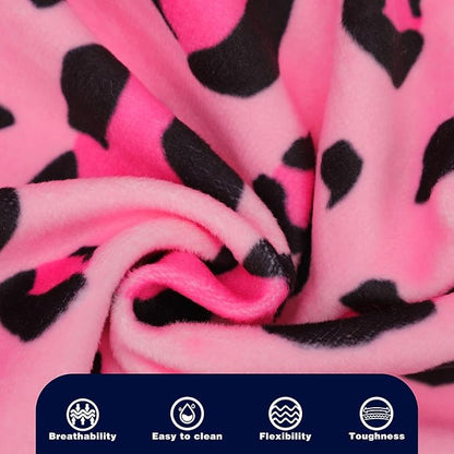 Paiaite Dog Pajamas Onesie: Comfortable Four-Legged Apparel for Small, Medium, & Large Dogs, Polyester Material for Comfort, Wrinkle Resistance, Moisture Wicking, and Stretchiness Pink Leopard XS