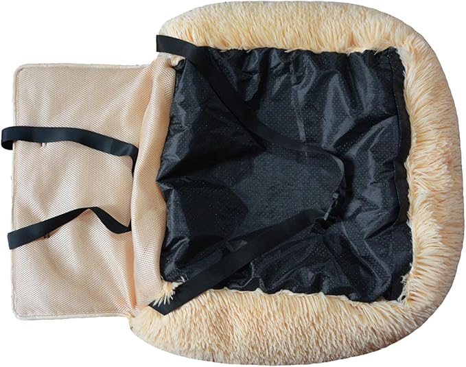Furry Warm Dog Bed for Soft Cushion Pet Bed for Travel Carseat Cushion for Breeds Road Trips