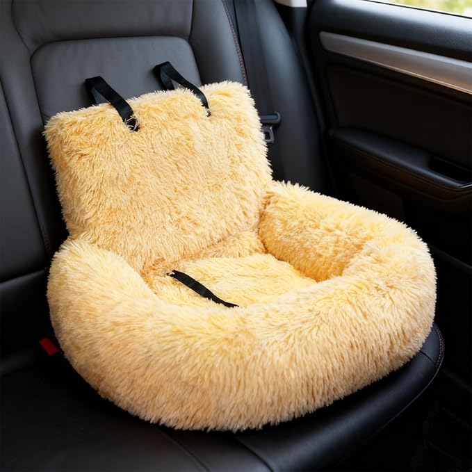 Furry Warm Dog Bed for Soft Cushion Pet Bed for Travel Carseat Cushion for Breeds Road Trips