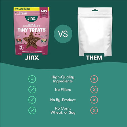 Jinx Beef & Banana Training Treats for Dogs and Puppies, Low-Calorie, All Natural, Slow-Smoked Real Beef, No Fillers 16oz