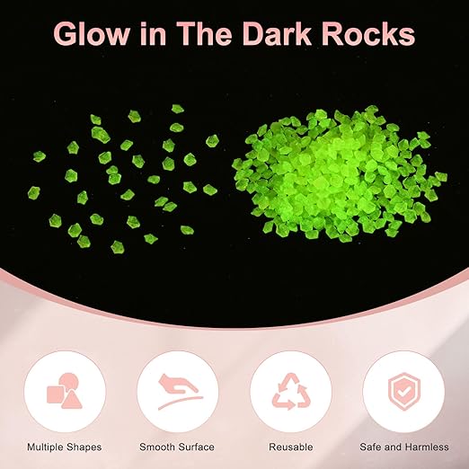 10000-Pack Glow in The Dark Rocks, 0.2" Resin Outdoor Garden Decorations Luminous Rhombus Stones for Garden Plants/Aquarium/Backyard Path, Aquarium Gravel [Yellow]
