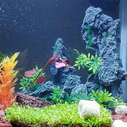 J-star Large Aquarium Rock Mountain Decor – Realistic Resin Landscape Ornament for Fish Tanks – Enhances Underwater Scenery, Easy to Clean, Safe for Fish