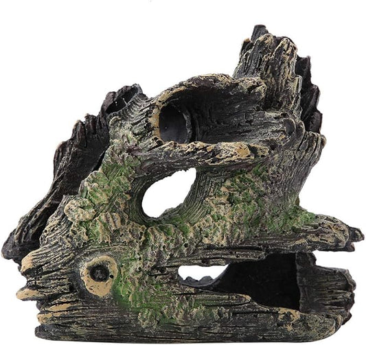 Tyenaza Trunk Aquarium, Aquarium Driftwood Ornaments Resin Wood Trunk Fish Tank Decoration Betta Fish Hideout Caves Decorations for Turtles, Reptiles