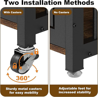 EasyCom 48"/42"/33" Dog Crate Furniture with Name Tag, Heavy Duty Dog Kennel Indoor for Large Dogs, Escape-Proof and Chew-Proof Dog Cage for high Anxiety Dog, Decorate House as TV Stand, End Table