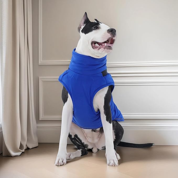Kuoser Dog Jacket, Warm Dog Coat with Harness Built in for Small Dogs, Puppy Winter Jacket Pet Clothes for Cold Weather, Windproof Doggie Winter Vest for Chihuahua Yorkie, Blue XS