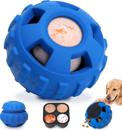 Dog Enrichment Toys to Keep Them Busy, Interactive Dog Toys -Slow Feeder Training to Relieve Boredom and Anxiety, Frozen Treat Dispenser for Small Dogs,Natural Rubber & Dishwasher Safe,Navy,S