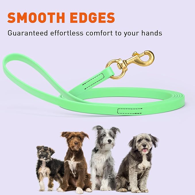 Viper Biothane K9 Working Dog Leash Waterproof Lead for Tracking Training Schutzhund Odor-Proof Long Line with Solid Brass Snap for Puppy Medium and Large Dogs, 20ft Sea Foam Green