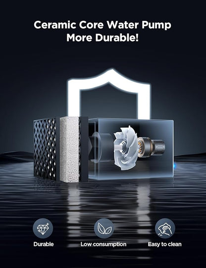 7L/1.8Gal Dog Water Fountain for Large Dog, FEELNEEDY Dog Water Bowl Dispenser Pet Water Fountain, Water Dispenser for Dogs with Ultra Quiet Pump for Multiple Cats, Dogs, Pets (FN-W05, Grey)