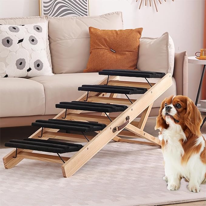 Dog Pet Stairs Steps Ramp for Bed,Dog Pet Stairs Steps for Large Dogs,Dog Pet Stairs Steps Ramp for Dogs to Get on Bed,