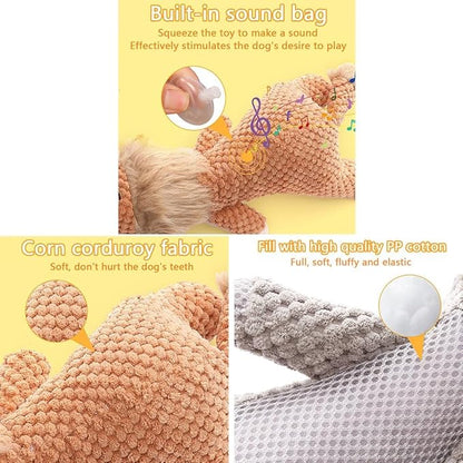 Soft Chew Toy for Dog Cute Durable Dog Toy Stuffed Animal Dog Plush Toy Puppy Pet Mutt Toy Plush Dog Chew Toy Suitable for Large, Medium and Small Dogs Grey Elephant