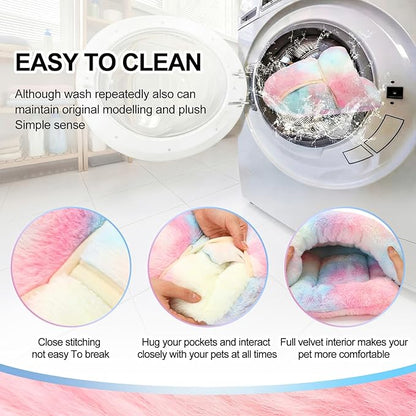 Wenqik 2 Pcs Guinea Pig Hideouts Washable Bunny Bedding Cuddle Warm Small Pet Sack Supplies Portable Pet Carrier Cage Nest Guinea Pig Accessories for Cage (Gradient Colors,Blending)