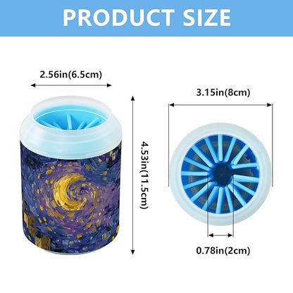 Dog Paw Cleaner Mudbuster Dog Foot Washer for Small Medium Large Dogs Cats Premium Pet Supplies Blue Yellow Buildings Starry Magical