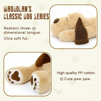 MaoGoLan 51" Giant Dog Plush, Life Size Large Stuffed Animal Dog, Fluffy and Cuddly Stuffed Puppy Stuffed Animal Throw Pillow Toy Birthday for Girls Kids