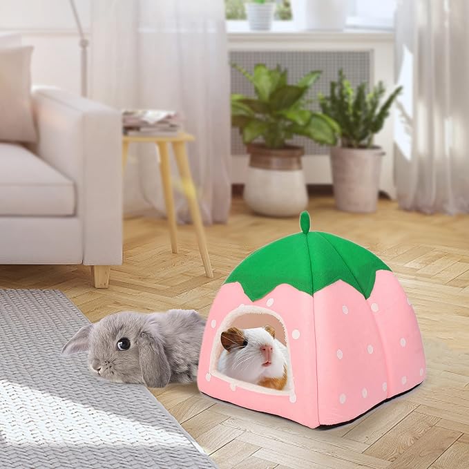 Tierecare Guinea Pig Hideout Bed Dwarf Rabbit House Cave Accessories Cozy Hide-Out for Little Bunny Hedgehog Ferret Chinchilla&Other Small Animals