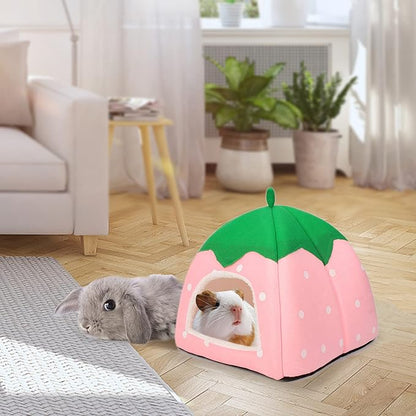 Tierecare Guinea Pig Hideout Bed Dwarf Rabbit House Cave Accessories Cozy Hide-Out for Little Bunny Hedgehog Ferret Chinchilla&Other Small Animals