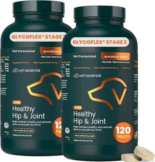 VETRISCIENCE Glyco Flex® 2 Hip and Joint Supplement for Dogs, Chewable Tablets (2 pack)