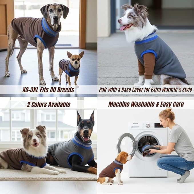 Winter Warm Turtleneck Fleece Vest Dog Sweater, Ultra-Soft & Snug Coat for Large Dogs with Back-Zipper, Thermal Doggie Vests Jacket with Reflective Strip, Pet Clothes Boxer Labrador Boy Girl(Brown,XL)