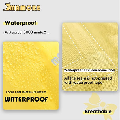MAMORE Dog Raincoats, Waterproof Dog Rain Jacket with Clear Hood, Adjustable Reflective Lightweight Breathable Pet Rain Poncho for Small Medium Large Dogs(Yellow, Medium)