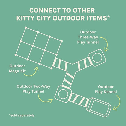 Kitty City Outdoor Catio Furniture and Play Kits for Cats, Three Way Tunnel