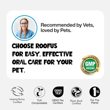 Dog Teeth Cleaning Wipes 60 Packs - Dental Wipes to Reduce Plaque & Tartar for Dogs & Cats - Mint Pet Dental Wipes for Oral Freshness - Dog Tooth Brushing Kit Dental Wipes