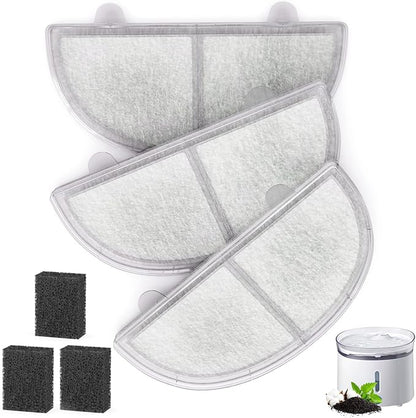 3 Pack Cat Water Fountain Filter, Replacement Filters for WF20/CF20 Wireless Pumps Cat Water Fountain,Triple Filtration System (3 Pcs Sponges)