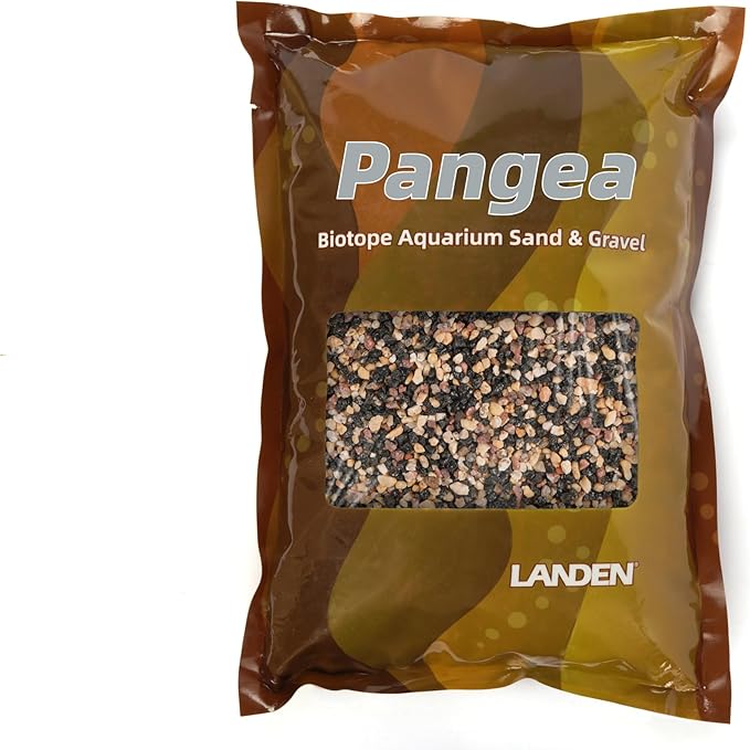 LANDEN Pangea Aquascape Sand for Aquarium 2L (7lbs), Natural Cosmetic Gravel for Plants, Pea Gravel, Pebbles, Fish Tank Decorative Sand, Biotope Aquarium, 1-3mm