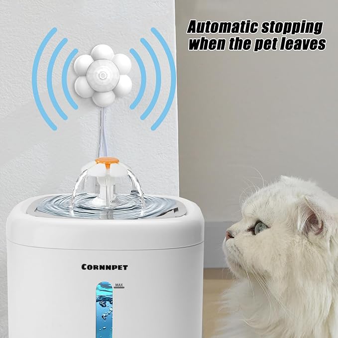 Wireless Cat Water Fountain 74Oz/2.2L for Drinking - Pet Fountain for Small Animal - Dogs Waterer Bowls Indoor