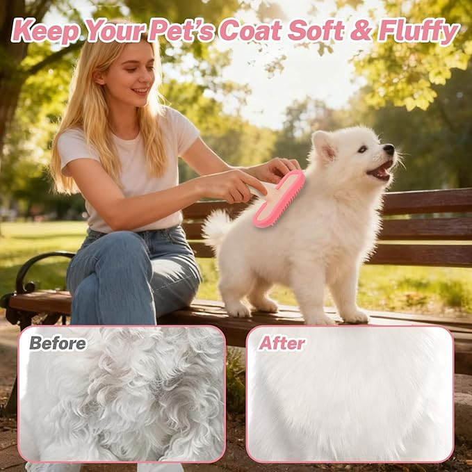 Bunny Brush, Soft Silicone Small Animal Brush, Short Hair Dog Brush - Removes Loose Fur, Detangles & Massages for Rabbits, Chinchillas, Kittens & Puppies During Shedding Season or Bath Time