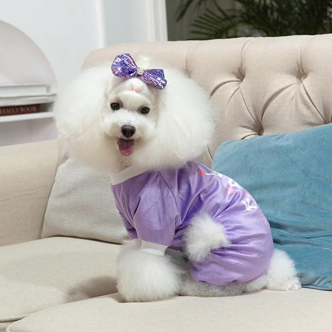 CuteBone Trend Letters Dog Pajamas Clothes Soft Puppy Pjs for Small Dogs P246S