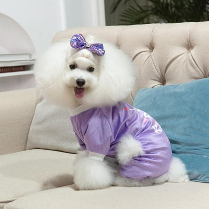 CuteBone Trend Letters Dog Pajamas Clothes Soft Puppy Pjs for Small Dogs P246L I give Free Kisses