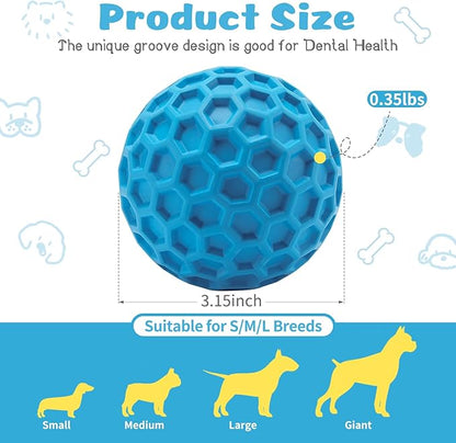 HIPPIH Indestructible Squeaky Dog Toys, Interactive Dog Balls 2 Pack, Dog Chew Toys for Aggressive Chewers, Natural Rubber Puppy Toys for Large/Medium Dogs, Tough Puppy Teething Toys, Relieve Anxiety