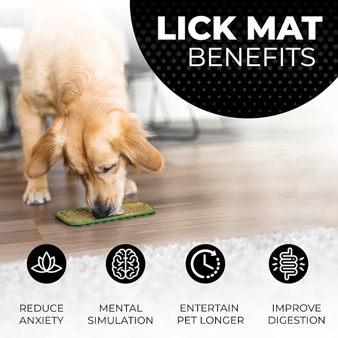 Pup Culture Dog Lick Mat for Dogs, Feeding Pad for Anxious Pets Plus 4 Different Puzzles for Mental Stimulation for Dogs - Supports Mental, Dental, and Digestive Health, Bite Resistant and Heavy Duty