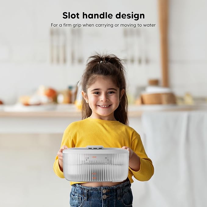 WOPET Dog Water Fountain for Large Dogs, 6L/205oz/1.7Gal Dog Water Bowl Dispenser, Automatic Cat and Pet Water Fountain with 2 Filters&Visual Water Level for Large Medium Small Breed Dogs Pets